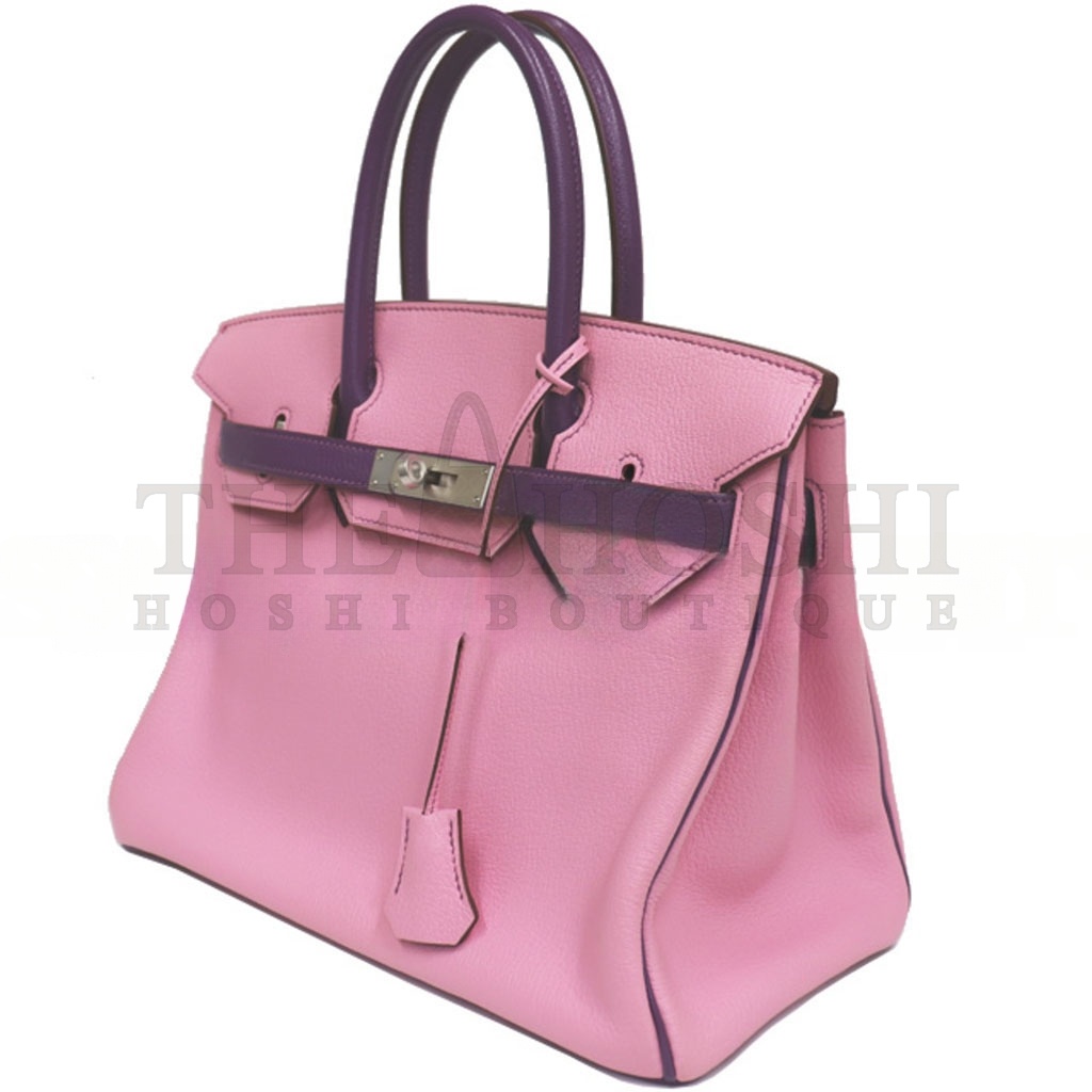 H**me5 BIRKIN 30 EPSOM MALVA AND ANEMONE PURPLE SILVER BUCKLE 5010502009566 (30*23*15cm) Master Quality